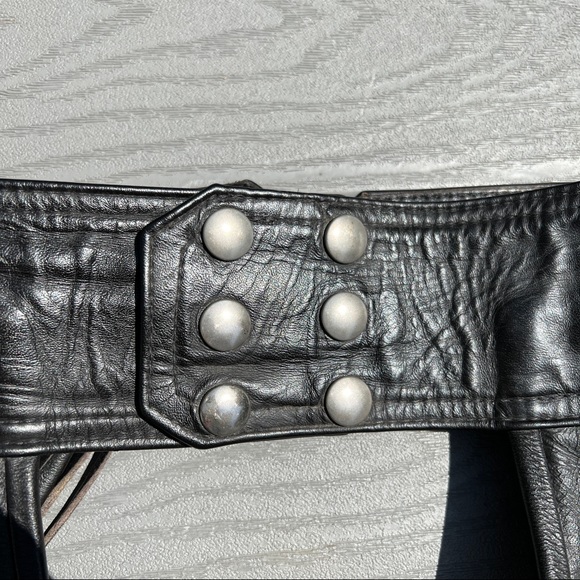 MALE HIDE LEATHERS CHICAGO Motorcycle Riding Chap Leather Snap Front Women’s EUC - Picture 7 of 14